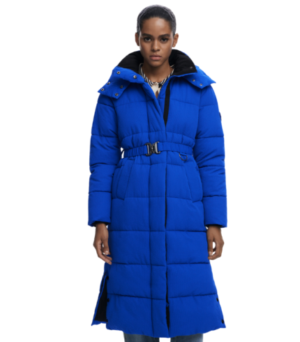 LONG PADDED JACKET WITH BELT