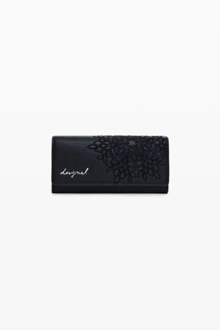 MEDIUM EMBROIDERED FAUX LEATHER WALLET